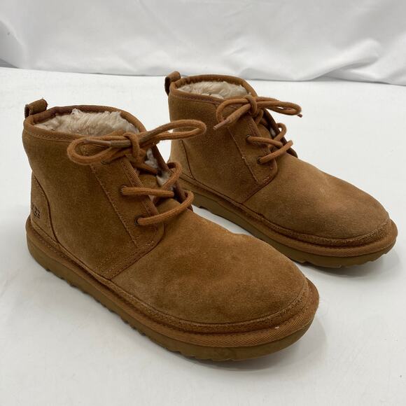 UGG Neumel lace up ankle boots in chestnut - Picture 4 of 9